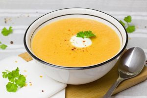 Read more about the article Curried Sweet Potato, Cauliflower and Coriander Soup